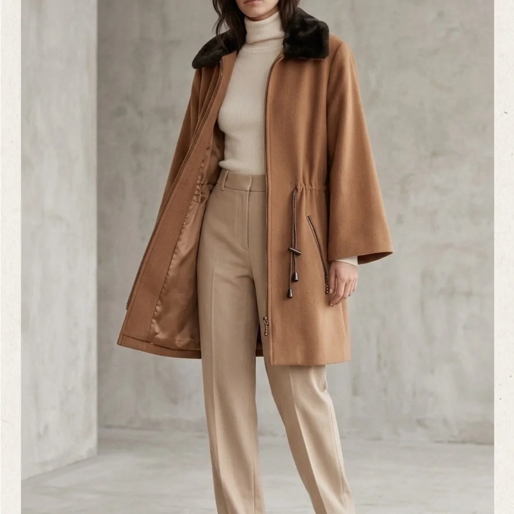 Vintage LISA FASHION Wool Cashmere Coat | Hourglass Silhouette | Med - Picture 2 of 15